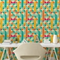 thumbnail image 3 of Ambesonne Retro Peel & Stick Wallpaper for Home, Funky Mosaic Forms, 13"x100", Multicolor, 3 of 6
