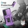 thumbnail image 4 of Dteck for Samsung Galaxy A16 5G Case with Slide Camera Lens Cover + Finger Ring Holder Kickstand,Heavy Duty Shockproof Rugged Protective Phone Cover for Samsung A16 5G 2025,Purple, 4 of 8