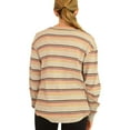 thumbnail image 3 of P.J. Salvage Womens Striped Rounded Hem Pajama Sweater, Grey, Small, 3 of 5
