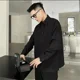 thumbnail image 4 of Camisa superior blanca T Polo Hombre Jersey Ropa de hombre Holgada Formal Negocios Coreano Lujo It Casual Normal Estética Manga larga F, 4 of 4
