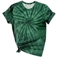 thumbnail image 1 of Hauts Décontractés pour Femmes Imprimé Teinture sur Nœuds Col Rond Blouse Décontractée Manches Courtes T-Shirt Hauts d'Été, 1 of 2