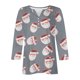 thumbnail image 4 of Puntoco Blusa informal de cuello redondo con mangas 3/4 cortas y estampado a la moda para mujer, 4 of 5