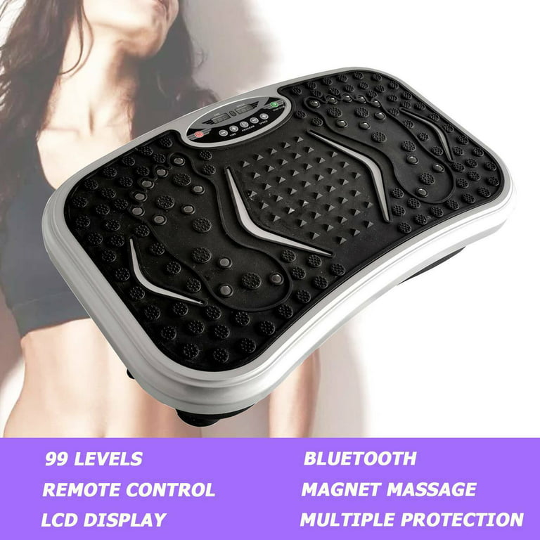 Bigzzia Vibration Plate Exercise Machine 10 Modes Whole Body Workout  Vibration Fitness Platform w Loop Bands Jump Rope Bluetooth Speaker Home