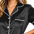 thumbnail image 4 of Lolmot 2PC Button Down Womens Satin Pajama Sets, Plus Size Trendy Short Sleeve Shirts with Long Pants, Comfy Pjs Lounge Sets, 4 of 5