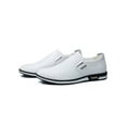 thumbnail image 3 of MAWCLOS Men's Flats Low Top Dress Shoes Round Toe Loafers Mens Leather Shoe Formal Glossy Slip On White-1 9, 3 of 9