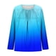 thumbnail image 2 of Mujeres de Manga Larga Tops Casual de Moda Gradiente Impresión Cuello Redondo Plegado Tamaño Superior para Uso Diario Y de Fiesta, 2 of 5