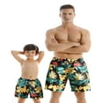 thumbnail image 1 of CNKOO Parent-child Swim Trunks Quick Dry Swim Shorts Polka Dot/ Plant Print Bathing Suits with Pockets, 1 of 7