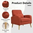 thumbnail image 4 of Pouseayar Mid-Century Modern Accent Chair, Polyester Fabric Comfy Single Sofa Chair with Metal Legs, 4 of 8