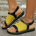 thumbnail image 2 of Bmisegm Women's Summer Fashion Net Open Toe Sandals Outdoor Beach Sandals Womens Sandals Summer Yellow 8, 2 of 8