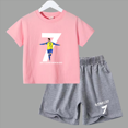 thumbnail image 3 of Traje deportivo de verano CR7 Ronaldo para niños de 2 a 14 años, conjunto de 2 piezas, camisetas de manga corta informales y pantalones cortos, conjuntos de ropa de ídolo para niños, 3 of 5