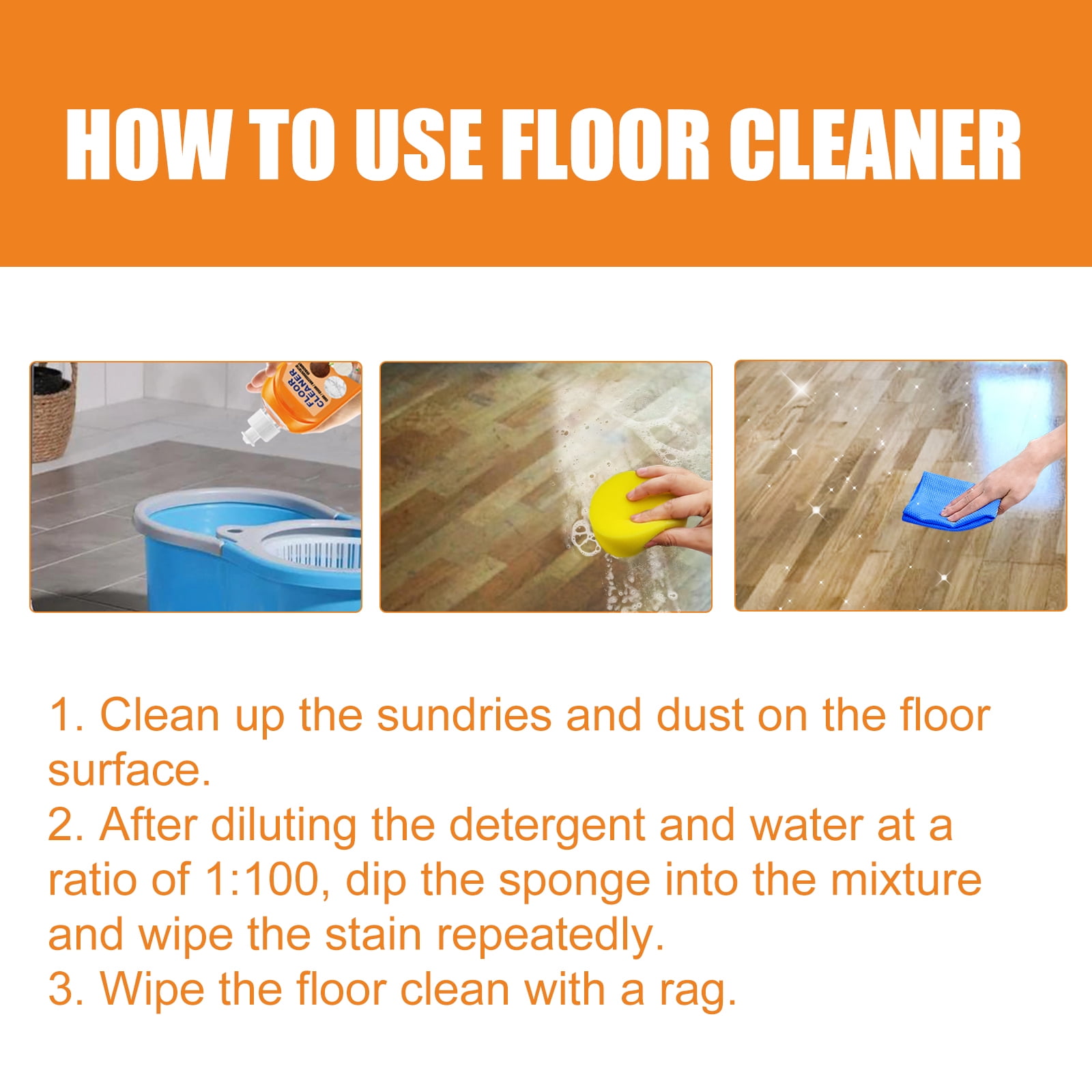 Alvantor Floor Cleaner for Mopping, Multi Surface Cleaner with Unstopables Fresh Scent, 3.38fl.oz