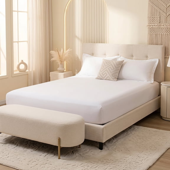 Unique Bargains Fitted Sheet Microfiber Bed Sheets Breathable for All Seasons 39.0"x74.8" White