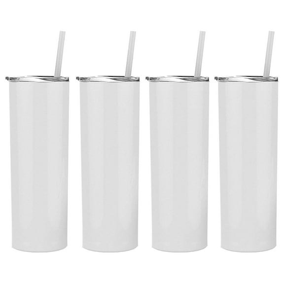 Maars 20 oz. Skinny Steel, Double Wall Stainless (White, 4 Pack)