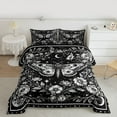 thumbnail image 2 of Homewish Abstract Moth 3 Pieces Queen Comforter Set for Teenagers Female Men Women,Gothic Floral Flowers Ultra Soft Bedding Sets,Galaxy Universe Stars Print Bedding Comforter Set Breathable, 2 of 8