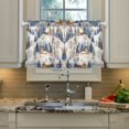 thumbnail image 2 of Yayeee Kitchen Curtains Tier Pair Light Filtering 27"x36" Rod Pocket Short Cafe Window Panel, Snowy Winter, 2 of 7
