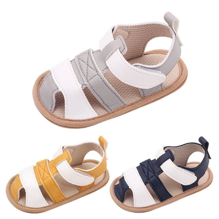 

LYCAQL Baby Shoes Summer Children Toddler Shoes Boys and Girls Sandals Flat Bottom Lightweight Breathable Hook Baby Beach Wear Boys (Blue 6 Toddler)