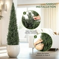 thumbnail image 6 of Artificial Cedar Topiary Trees for Home Decor 5ft Fake Cypress Trees Potted Faux Evergreen Plants for Outdoor Indoor Front Porch Garden 1PC, 6 of 6