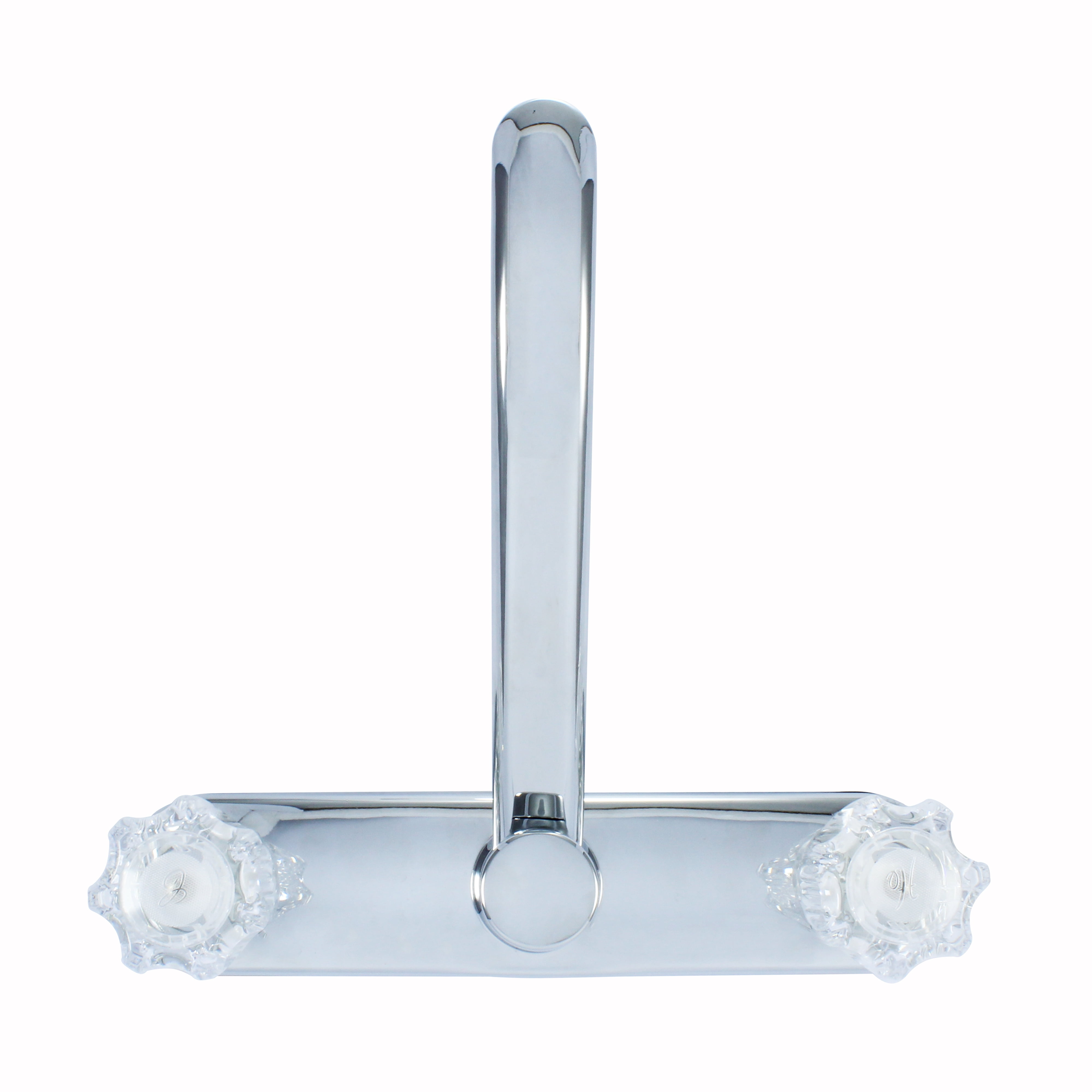 Hybrid Metal Deck Faucet with Double Handle and Washerless Cartridge