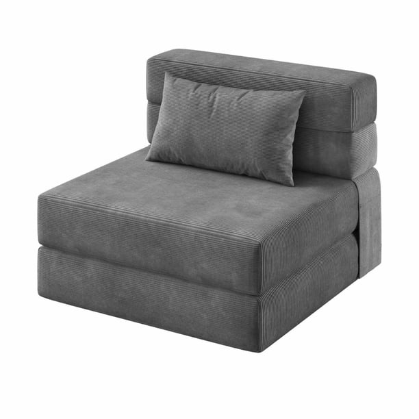 4 - in - 1 convertible sofa cama y sleeper chair: 73 - pulgada convertible loveseat con pillows in gris oscuro
