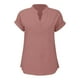 thumbnail image 4 of Vestidos Casuales Para Mujer, Blusas De Mujer De Moda Suéter de mujer de color liso de imitación de lino y lino con hombros descubiertos y cuello en V de manga corta a la moda, 4 of 5