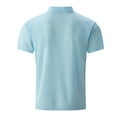 thumbnail image 4 of pstuiky camisetas para hombre, Blusa/camisa informal de cuello redondo y botones de color liso para hombre, de moda de verano camisas casuales para hombre s, 4 of 8