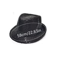 thumbnail image 2 of Shiny Sequin Fedora Hat, Unisex Performance Stage Cap for Parties, Dances and Events, Sparkling Costume Accessory Light Purple, 2 of 2