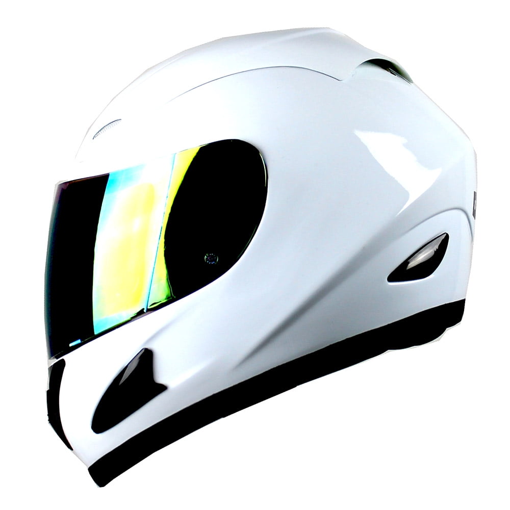 Motorcycle Full Face Helmet HJM A110 Adult Glossy White - Walmart.com