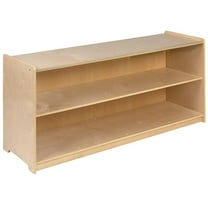 Bowery Hill 2 Shelf 24" x 48" Wooden School Classroom Bookcase in Natural