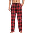 thumbnail image 4 of Top-kevin Black Red Plaid Heart Pajama Pants Mens Lounge Pants Super Soft Men Pajama Bottoms with Pockets Drawstring, 4 of 14