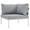 Gray, variant on Afuera Living Modern Fabric Patio Corner Chair in Gray/White