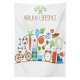 thumbnail image 3 of Ambesonne Fitness Tablecloth Rectangular Table Cover, Colorful Wellness Themed, 60"x90", Multicolor, 3 of 4