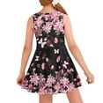 thumbnail image 2 of CLOHOMIN Cherry Blossom Sleeveless Midi Dress for Kids 15-16T Summer Casual Dress Girls Teens Tank Dress for Beachwear Outdoor Play Tour Twirly Skater Dress, 2 of 6