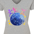 thumbnail image 4 of Inktastic Gemini Constellation Zodiac Sign Illustration Women's V-Neck T-Shirt, 4 of 5