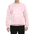 thumbnail image 2 of Wild Bobby, Raised on Sweet Tea and Jesus Inspirational/Christian Unisex Crewneck Graphic Sweatshirt, Light Pink, Medium, 2 of 5
