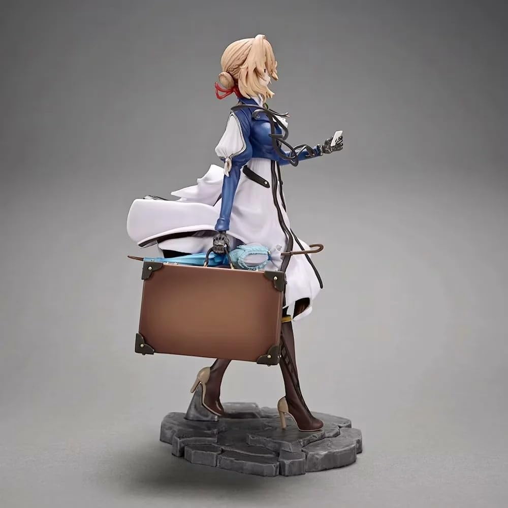 Violet Figure Standing Suitcase Violet Evergarden Action Figures 25cm/9.8inch PVC Anime Cartoon Manga Game Model Statue Collectible Craft Gift