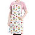 thumbnail image 5 of Pioneer Flower Floral Print Pattern Apron for Women and Men, Cotton Linen Waterproof with Pockets, Adjustable, 33x27 Inch for Kitchen, Gardening, BBQ, Salon, 5 of 6