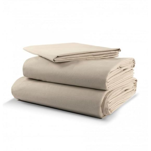 Juego de Sábanas Básica Algodón Percal 300 - Matrimonial - Beige Rebeca Percal 300