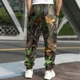 thumbnail image 6 of Havenx Mens Camo Cargo Pants Maple Leaf Print Drawstring Waist Tapered Cargo Pants with Flap Pockets Straight Wide Leg Joggers Workout Athletic Soft Lounge Fashion Clothing,Dark Green 3XL, 6 of 6