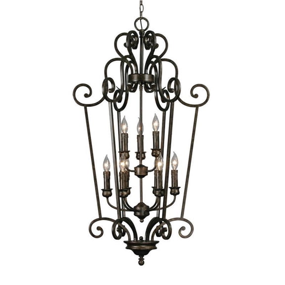 Wry Lighting Heartwood 9-light Pendant in Burnt Sienna
