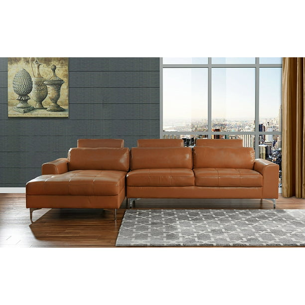 Modern Large Leather Sectional Sofa L, Leather Sectional Sofas With Chaise Lounge