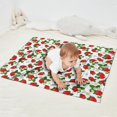 thumbnail image 2 of Red Strawberry Plants Fruit Flower White Pattern Blanket,Comfortable Soft Flannel Throw Blanket,All Season,Warm Lightweight Blankets for Sofa Bed Couch Living Room Chair,30"x40", 2 of 4