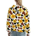 thumbnail image 7 of Balery Sunflower Cow Pattern Womens Long Sleeve Hoodie, Pullover Hooded Sweatshirt, Kangaroo Pocket Hoodie with Eye-catching Drawstrings-XX-Large, 7 of 7