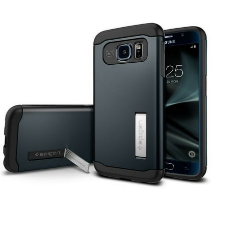 Spigen Slim Armor Kickstand Case for Samsung Galaxy S7 Edge - Metal Slate