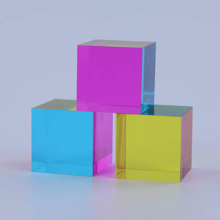 CMY Cubes The Mundus (50mm) - Cyan, Magenta, Yellow Dodecahedron, Educational Kinetic Art & Subtractive Color Mixing Desk Toy For Ages 15+