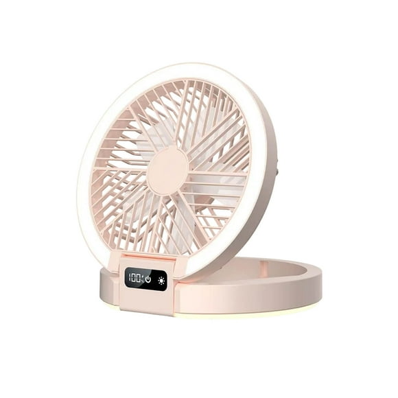 PUREKKI Home Desk Fan Dormitory Camping Digital Display Super-thin Mini Fan Foldable Small Night Light Bracket Fan