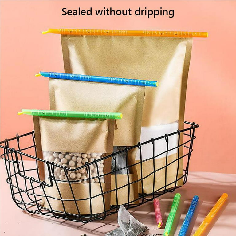 8pcs Bag Sealer Closure Sticks Plastic Seal Stick Storage Chips Bag Fresh  Food Grip Sealing Clamps Clip Stick Household Storage