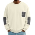 thumbnail image 2 of Awdenio Men T Shirts Oversized Color Block Crewneck Sweatshirt Graphic Long Sleeve Casual Pullover Shirt, 2 of 9