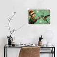 thumbnail image 4 of Vintage Christmas Elf with Hummingbird Metal Tin - Holiday wall art for home, gym, cafe, garage and garden decor, durable iron, easy to hang, 12x8 inches, 4 of 7