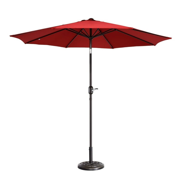 Villacera 9' Outdoor Patio Umbrella with 8 Ribs, Aluminum Pole and Auto