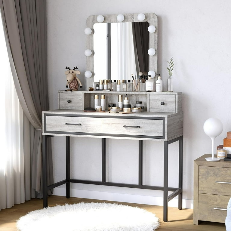 CozyHom Vanity Desk with Lighted Mirror 40